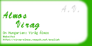 almos virag business card