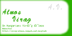 almos virag business card